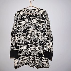 Vintage Animal Print Oversized Coat Sz Small